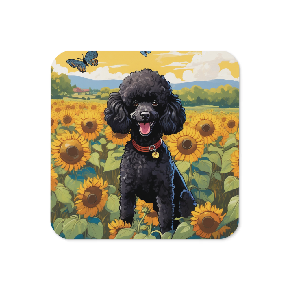 PugMug Custom Black Poodle Coaster