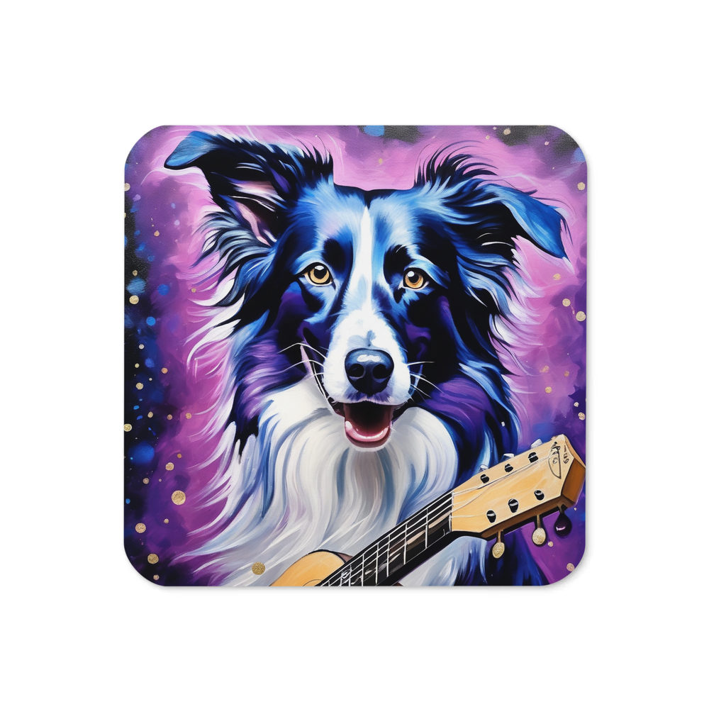 PugMug Custom Blue Merle Border Collie Coaster
