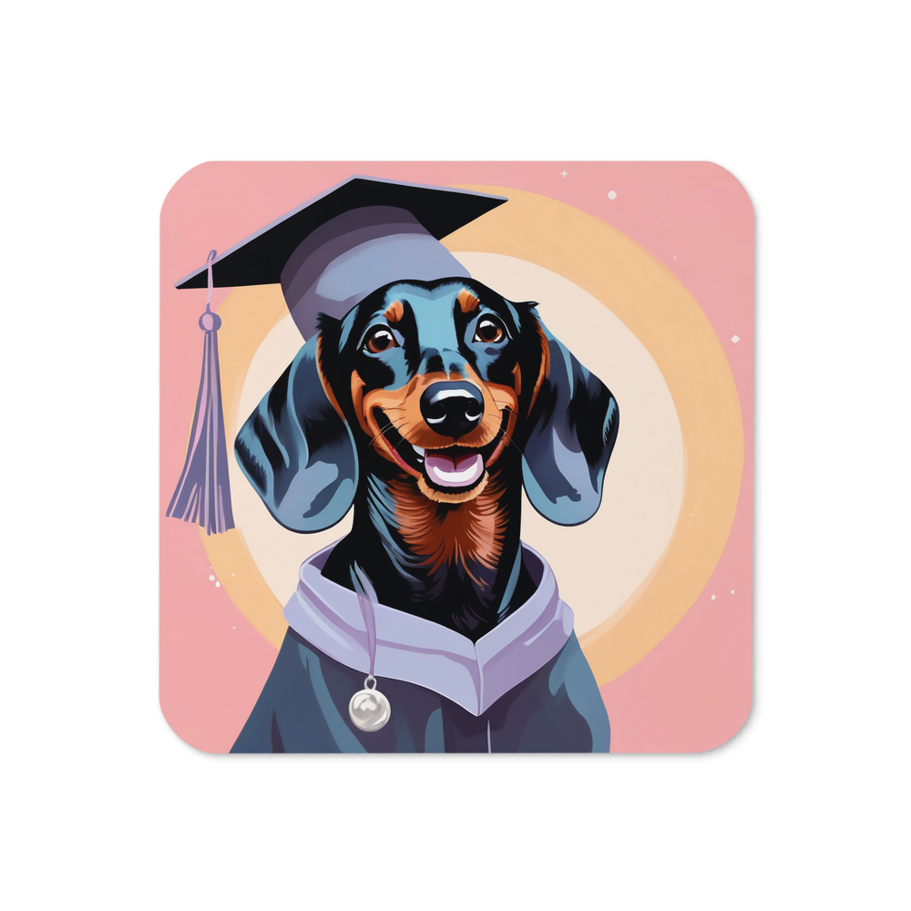 PugMug Custom Black Dachshund Coaster