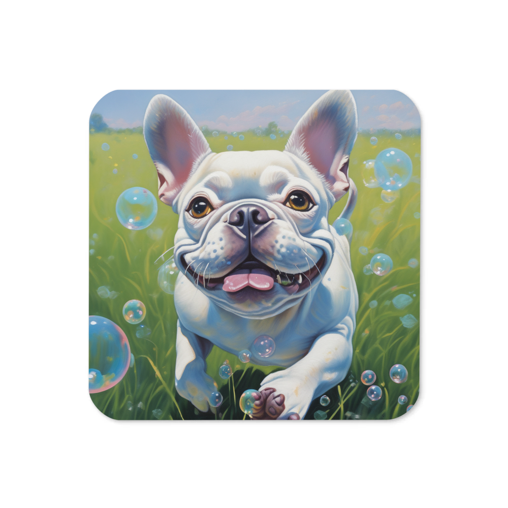 PugMug Custom White French Bulldog Coaster