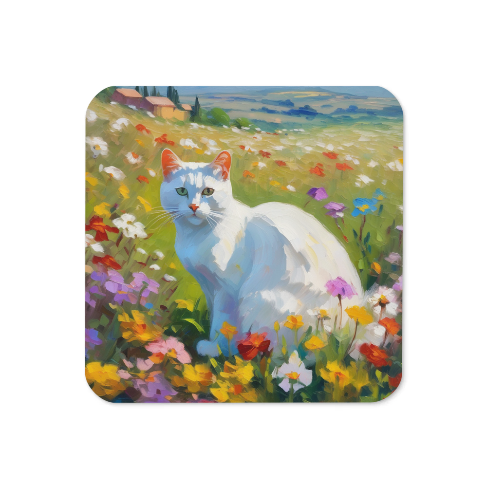 PugMug Custom White Exotic Cat Coaster