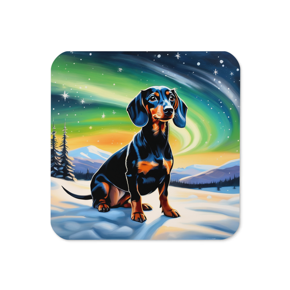 PugMug Custom Black Dachshund Coaster