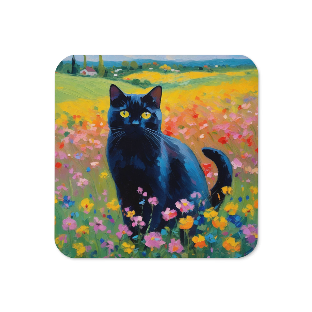 PugMug Custom Black British Shorthair Cat Coaster