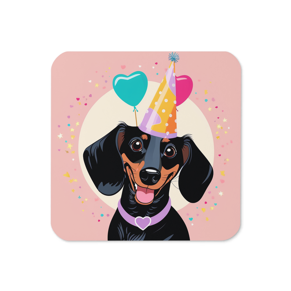 PugMug Custom Black Dachshund Coaster