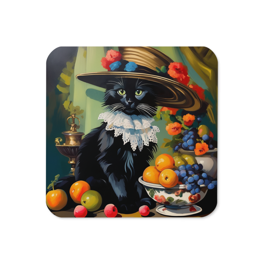 PugMug Custom Black Ragdoll Cat Coaster