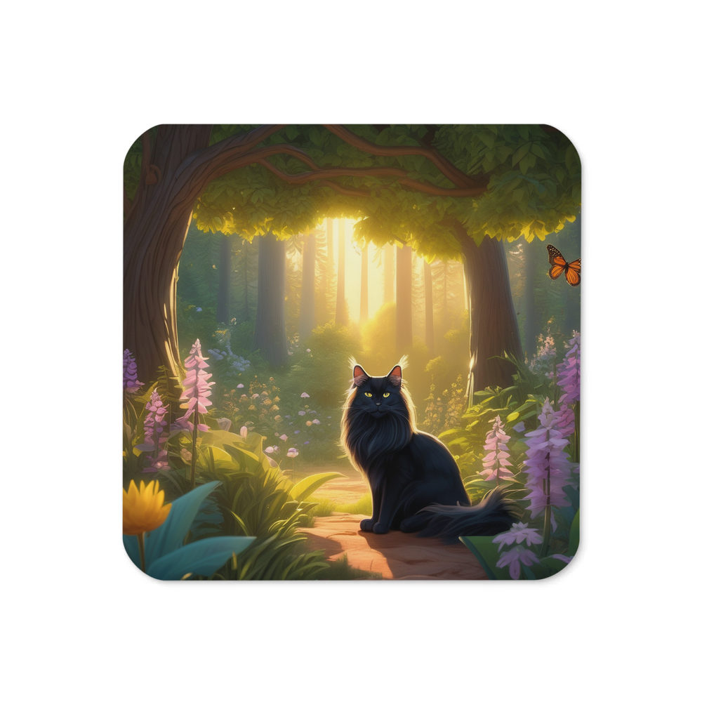 PugMug Custom Black Maine Coon Cat Coaster