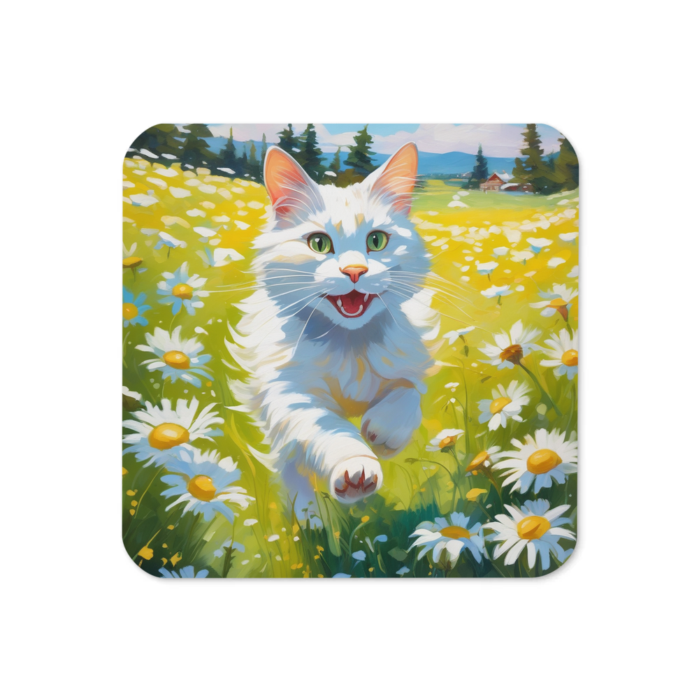 PugMug Custom White Companion Cat Coaster