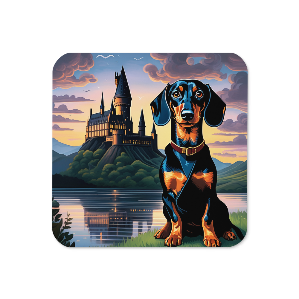 PugMug Custom Black Dachshund Coaster