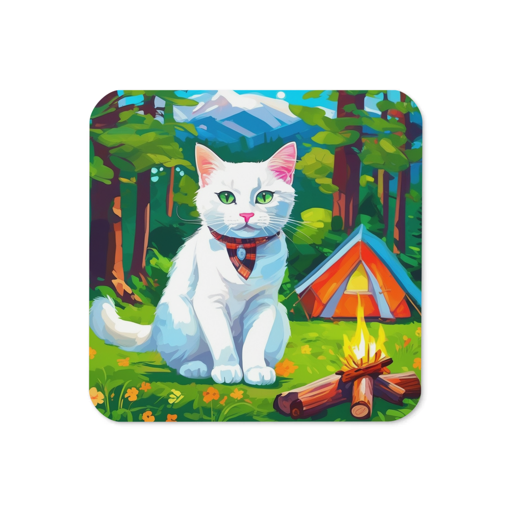 PugMug Custom White Companion Cat Coaster