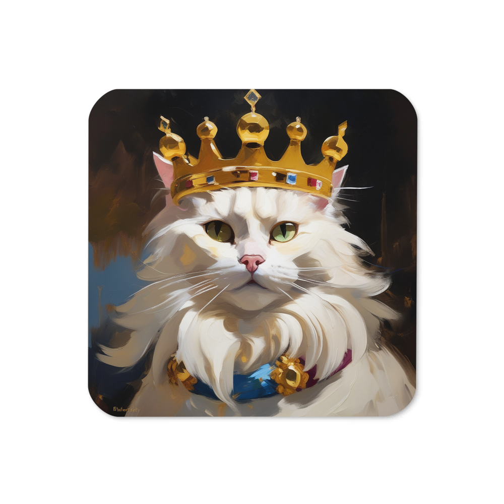 PugMug Custom White Companion Cat Coaster