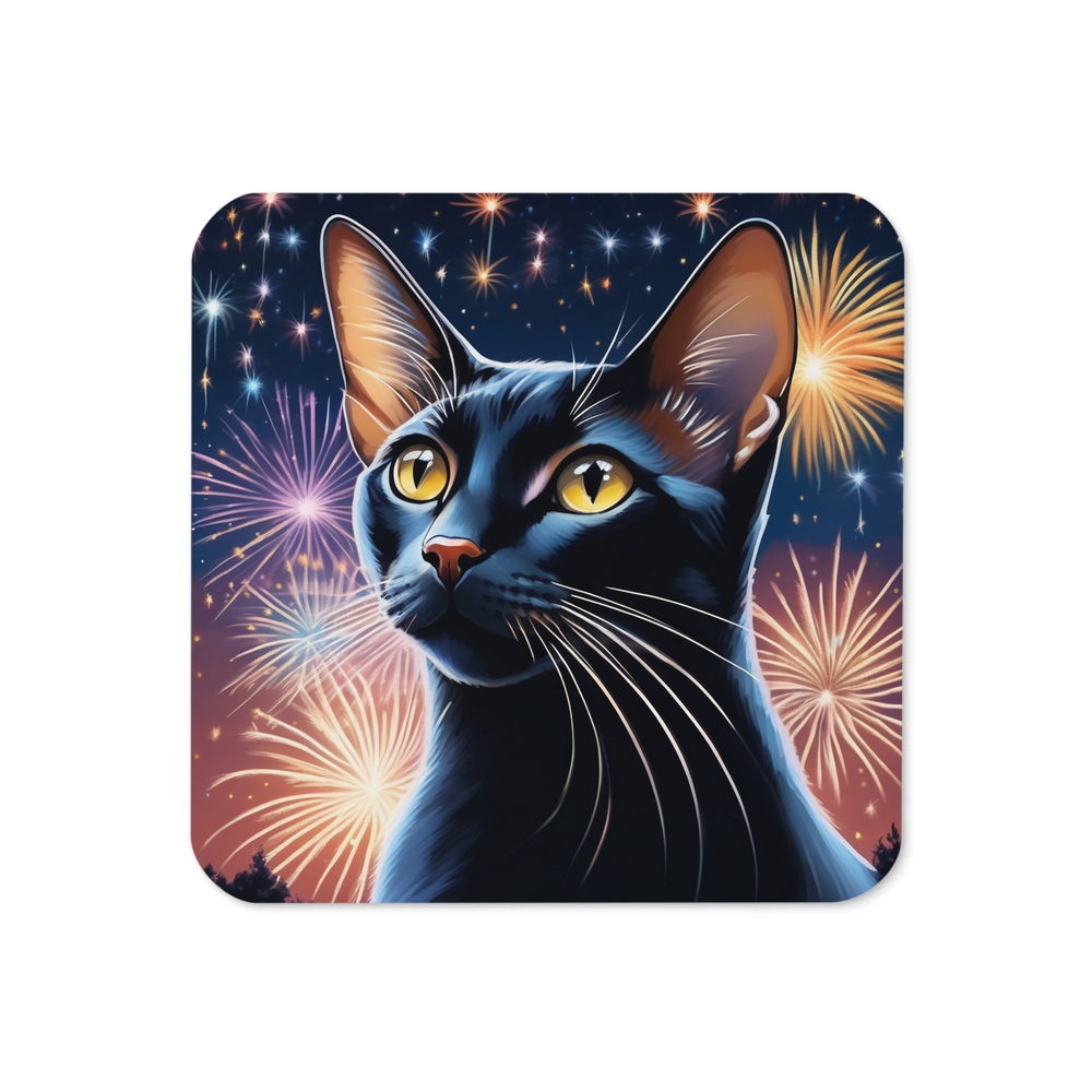 PugMug Custom Black Abyssinian Cat Coaster
