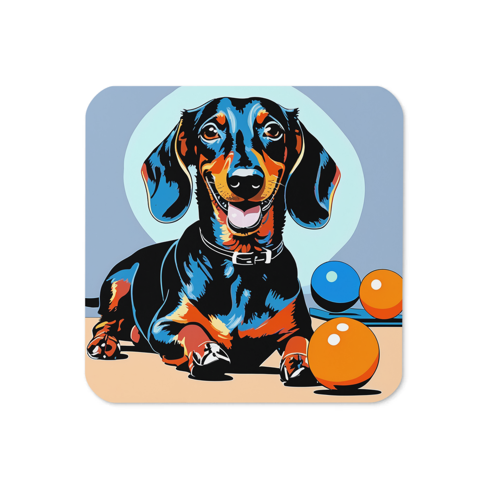 PugMug Custom Black Dachshund Coaster