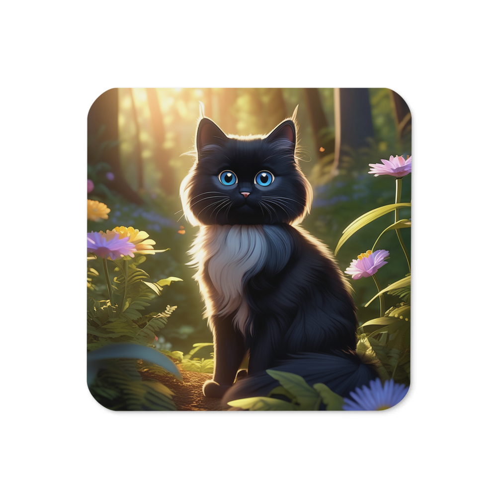 PugMug Custom Black Ragdoll Cat Coaster