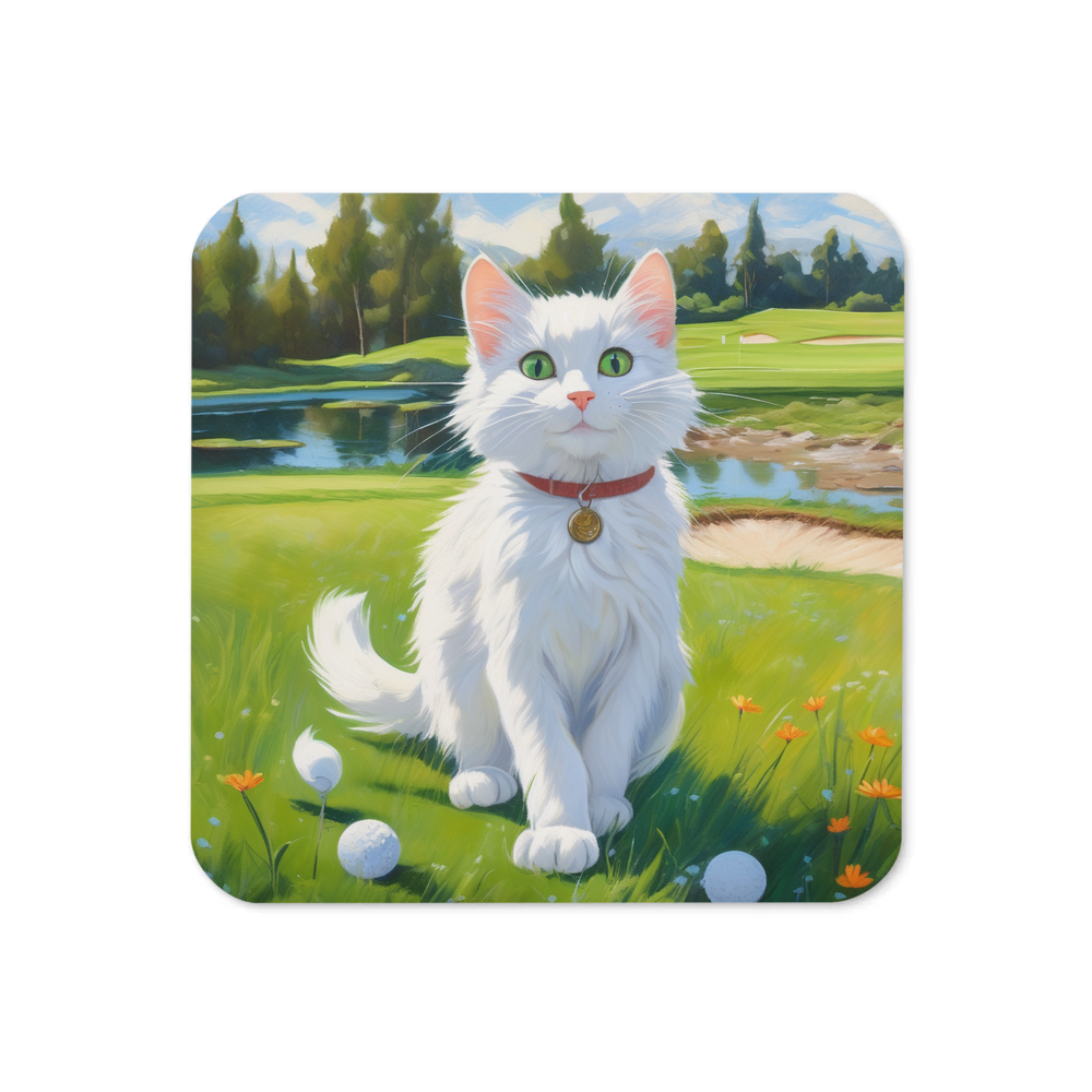 PugMug Custom White Companion Cat Coaster