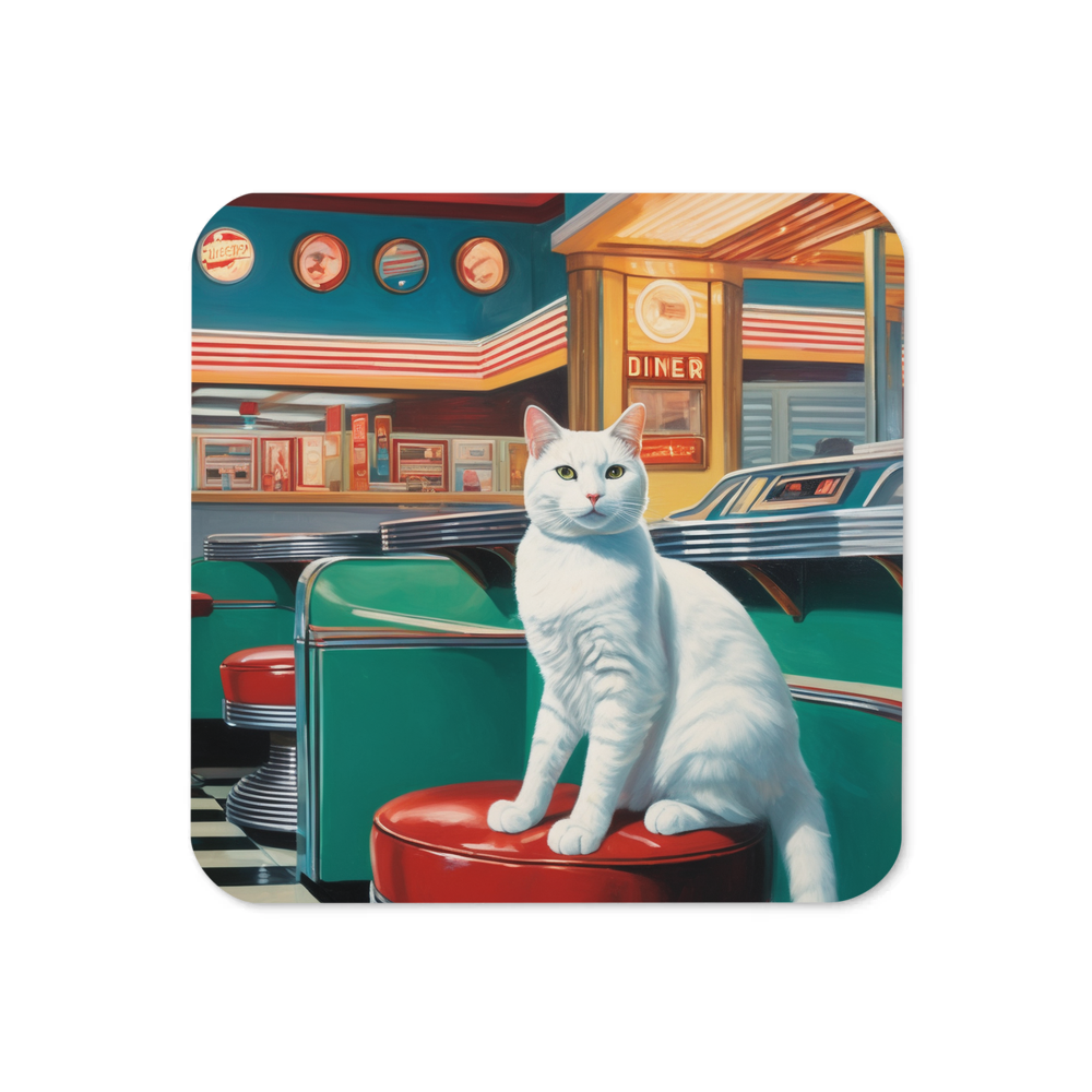 PugMug Custom White Companion Cat Coaster