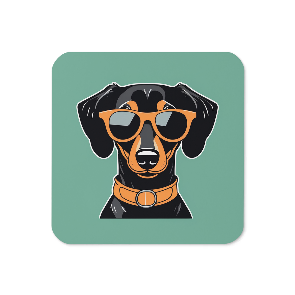 PugMug Custom Black Dachshund Coaster