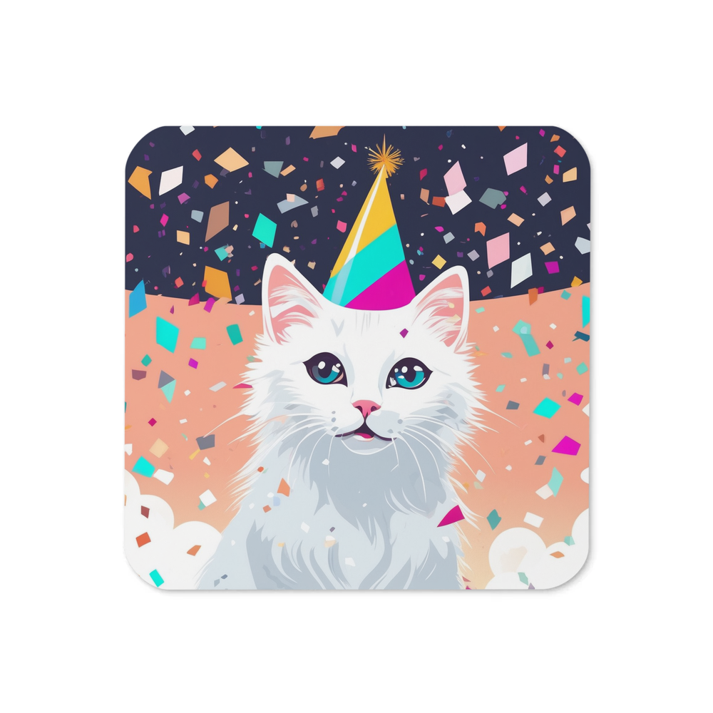 PugMug Custom White Companion Cat Coaster