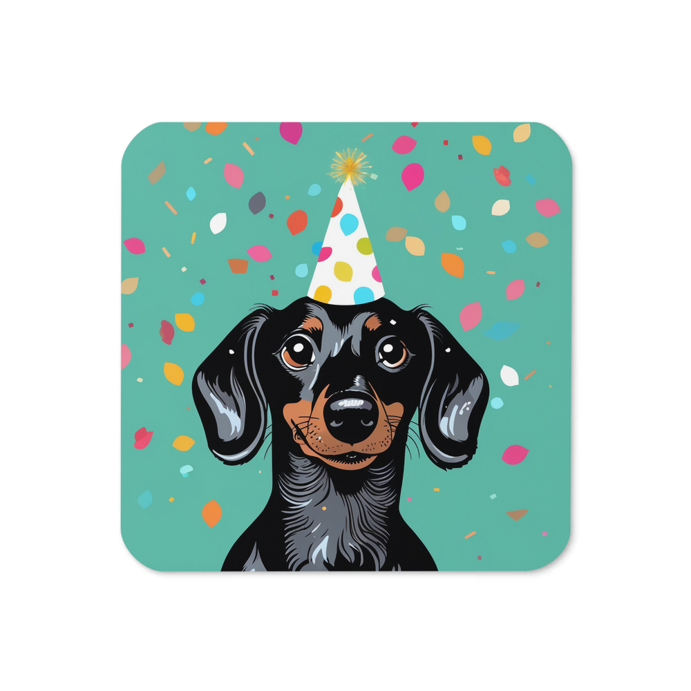 PugMug Custom Black Dachshund Coaster