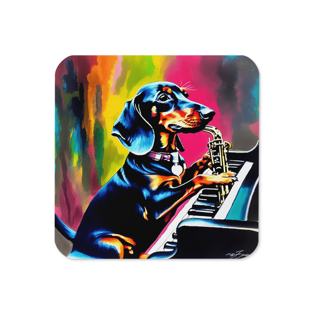 PugMug Custom Black Dachshund Coaster