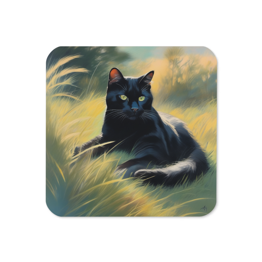 PugMug Custom Black Exotic Cat Coaster