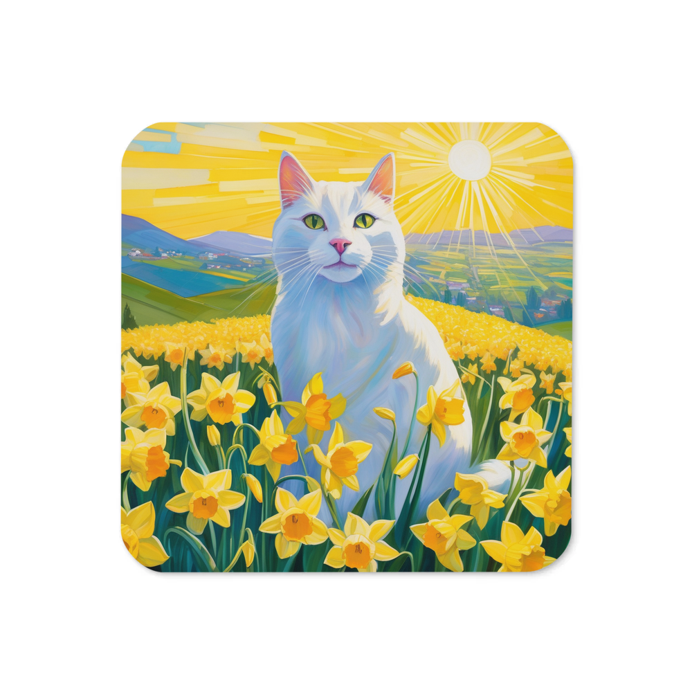 PugMug Custom White Companion Cat Coaster