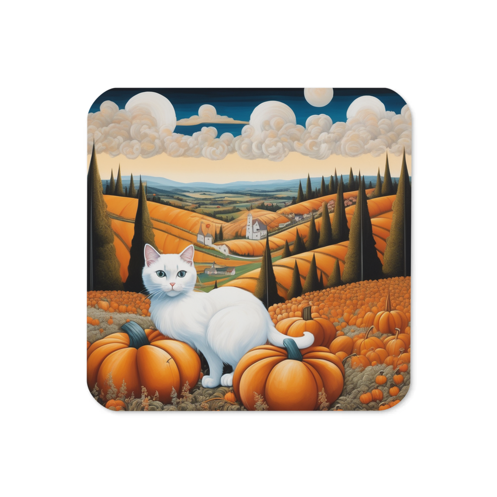 PugMug Custom White Companion Cat Coaster