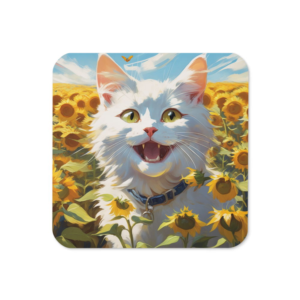 PugMug Custom White Companion Cat Coaster