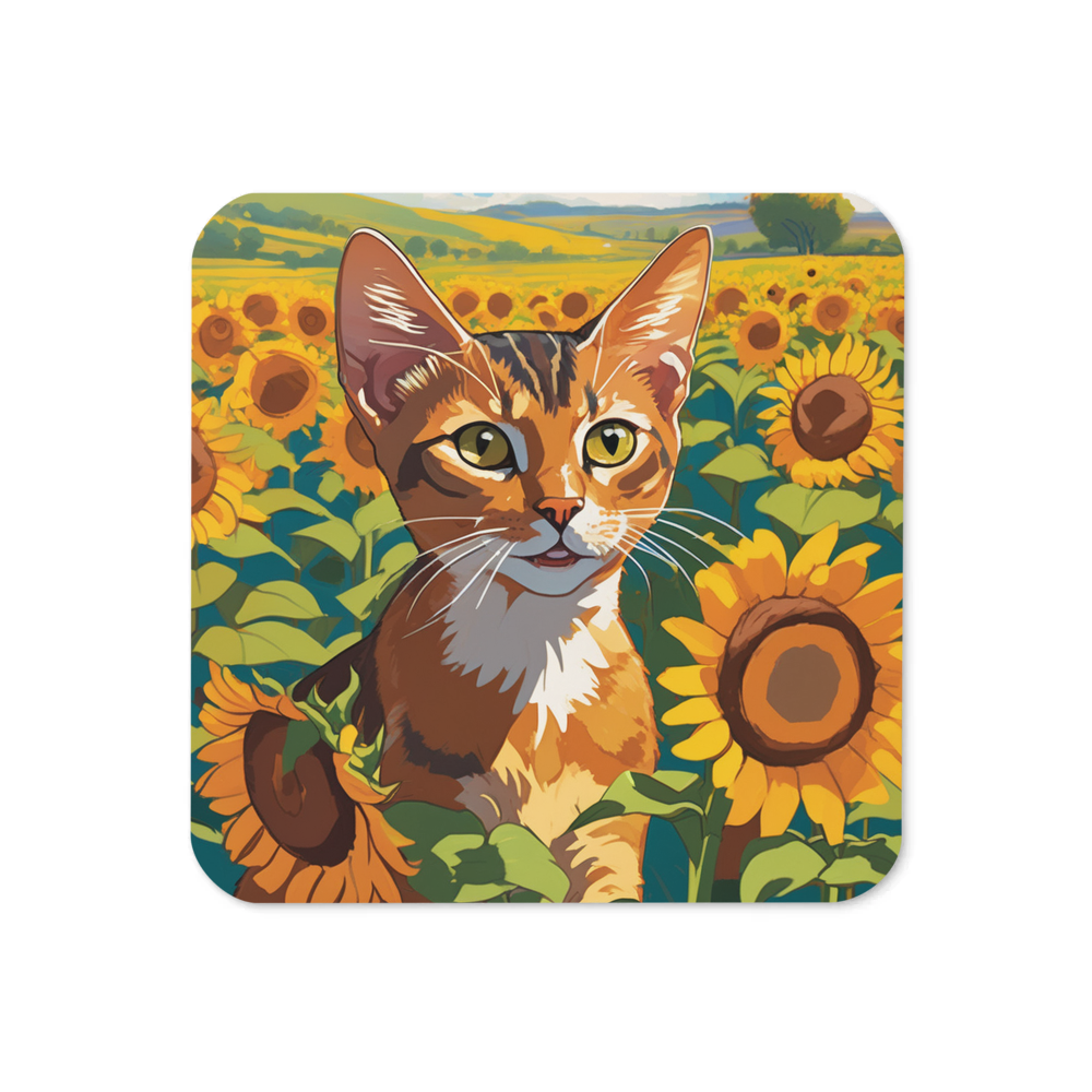 PugMug Custom Tabby Abyssinian Cat Coaster