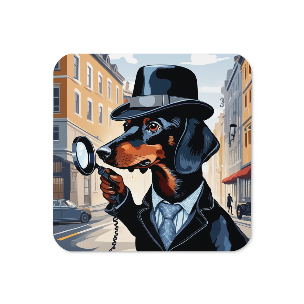 PugMug Custom Black Dachshund Coaster