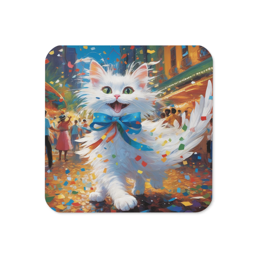 PugMug Custom White Companion Cat Coaster
