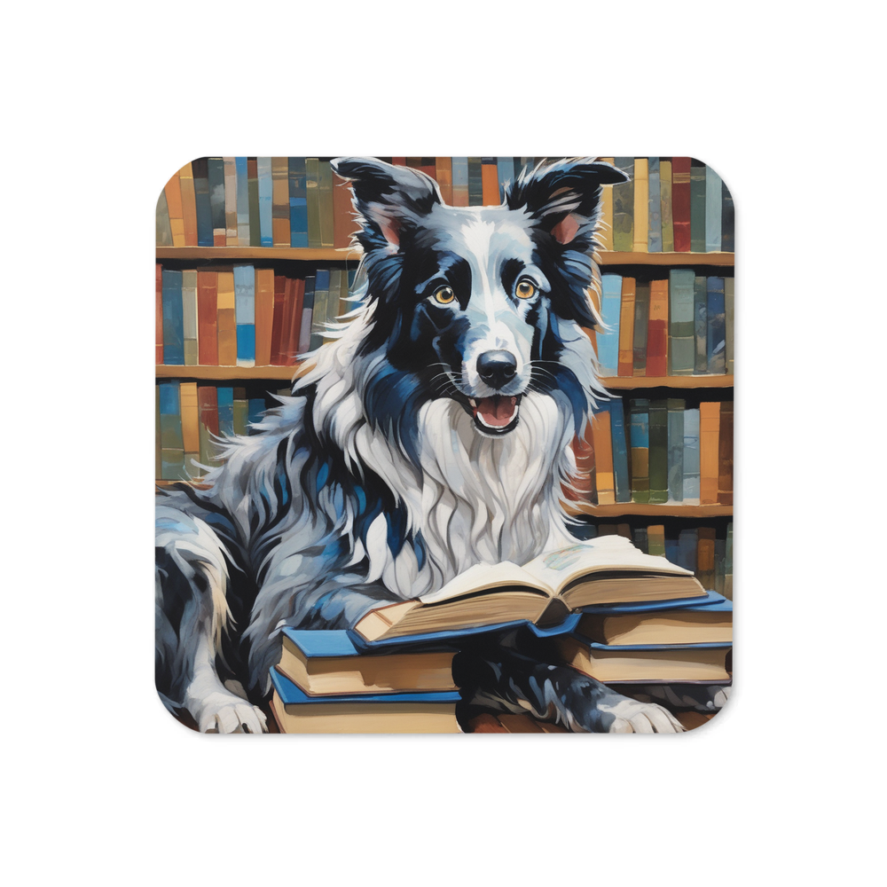 PugMug Custom Blue Merle Border Collie Coaster
