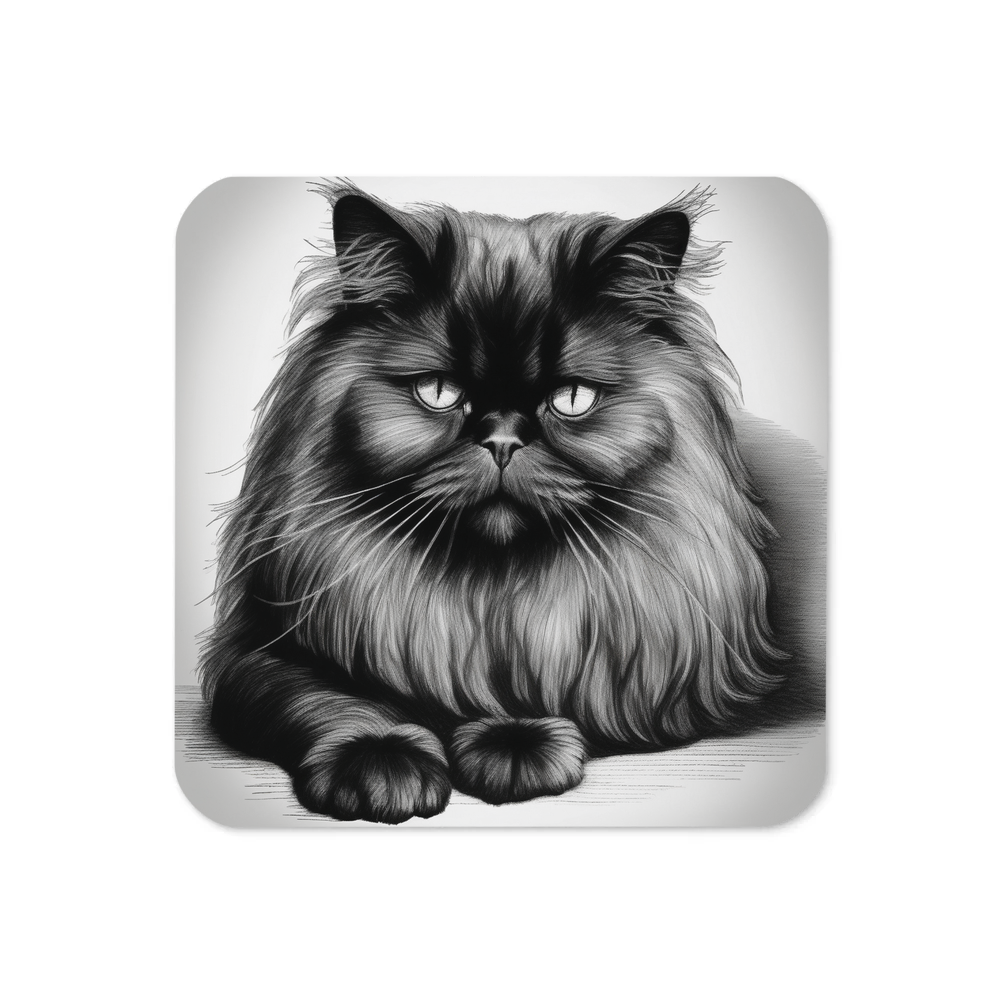 PugMug Custom Black Persian Cat Coaster