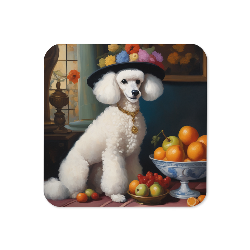 PugMug Custom White Poodle Coaster