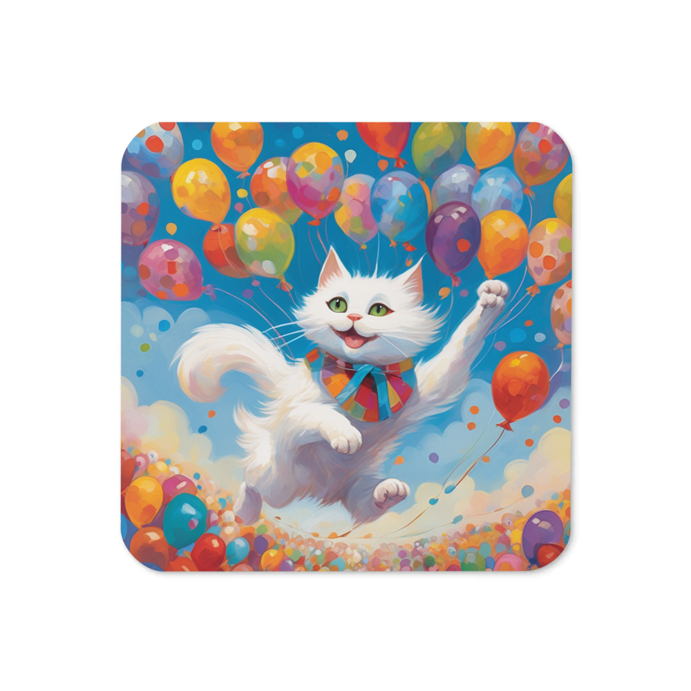 PugMug Custom White Companion Cat Coaster