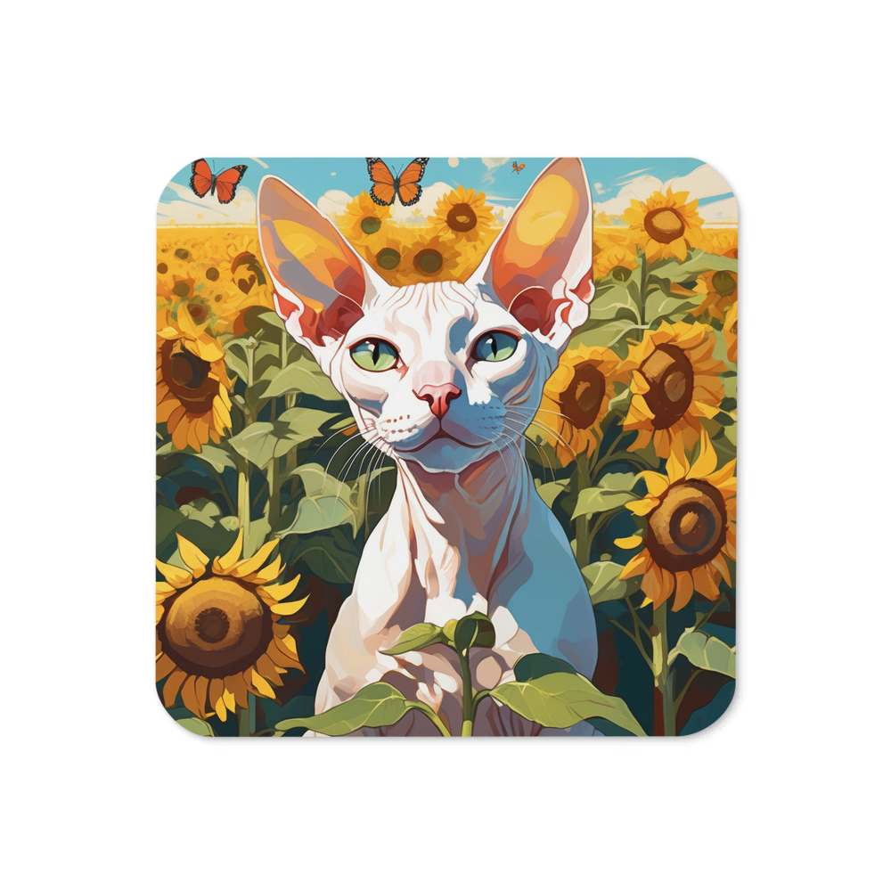 PugMug Custom White Sphynx Cat Coaster