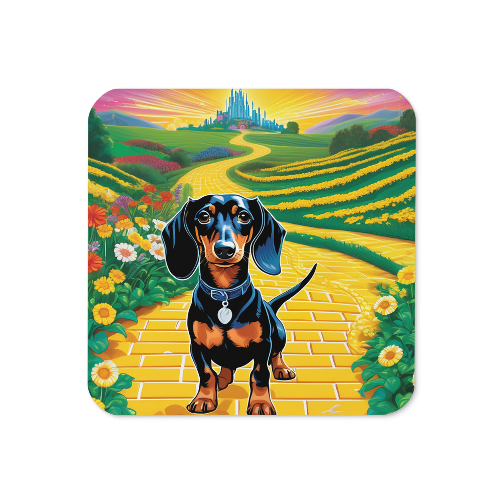PugMug Custom Black Dachshund Coaster