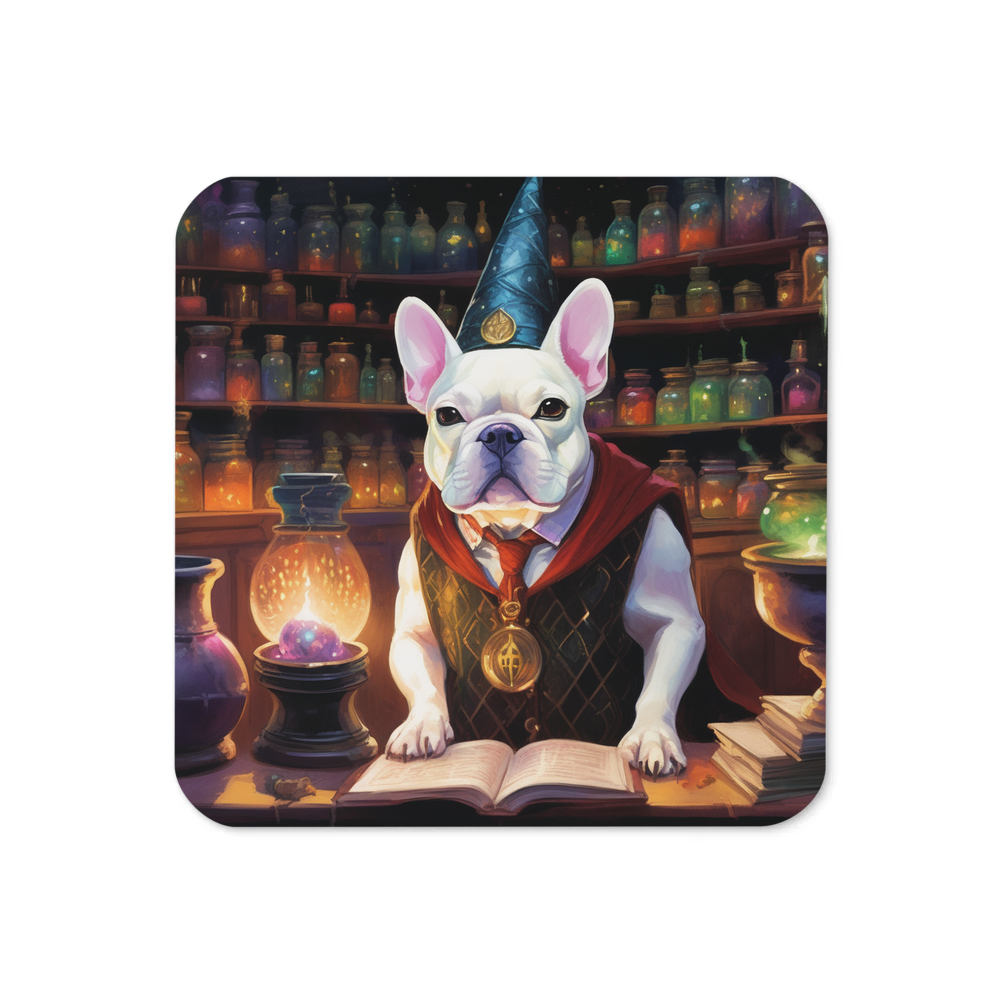 PugMug Custom White French Bulldog Coaster