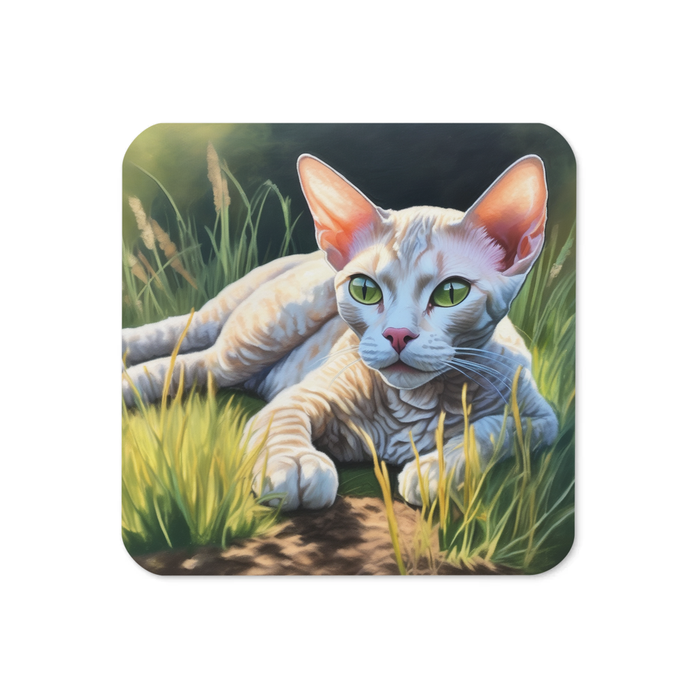 PugMug Custom Tabby Devon Rex Cat Coaster