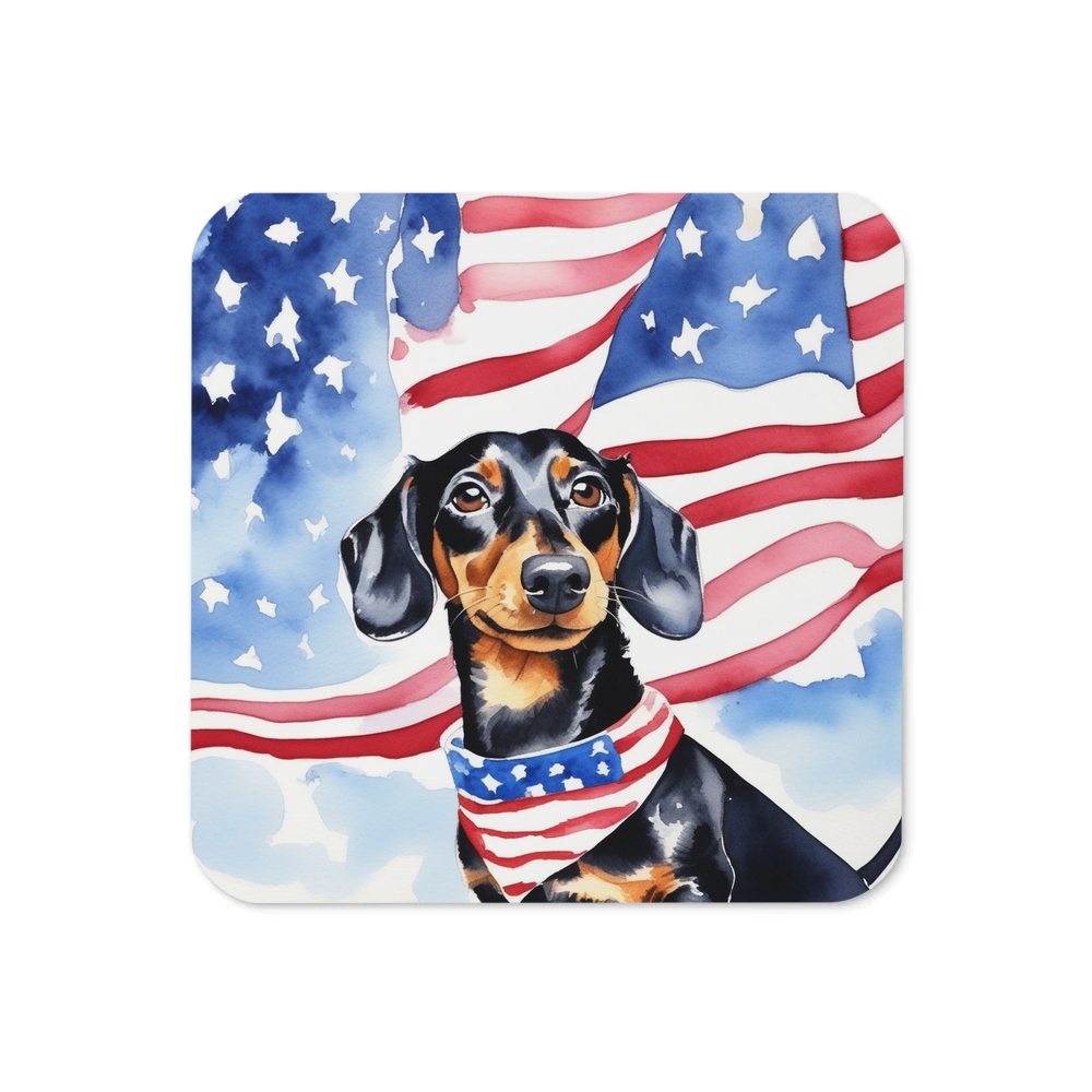 PugMug Custom Black Dachshund Coaster