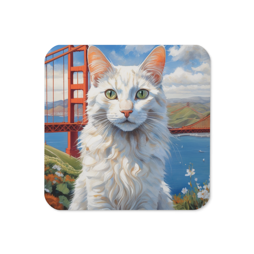 PugMug Custom White Companion Cat Coaster