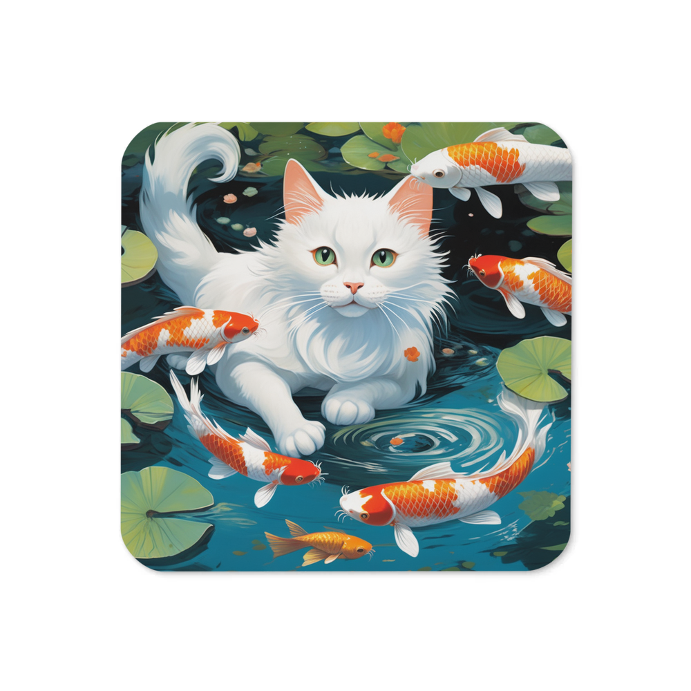PugMug Custom White Companion Cat Coaster