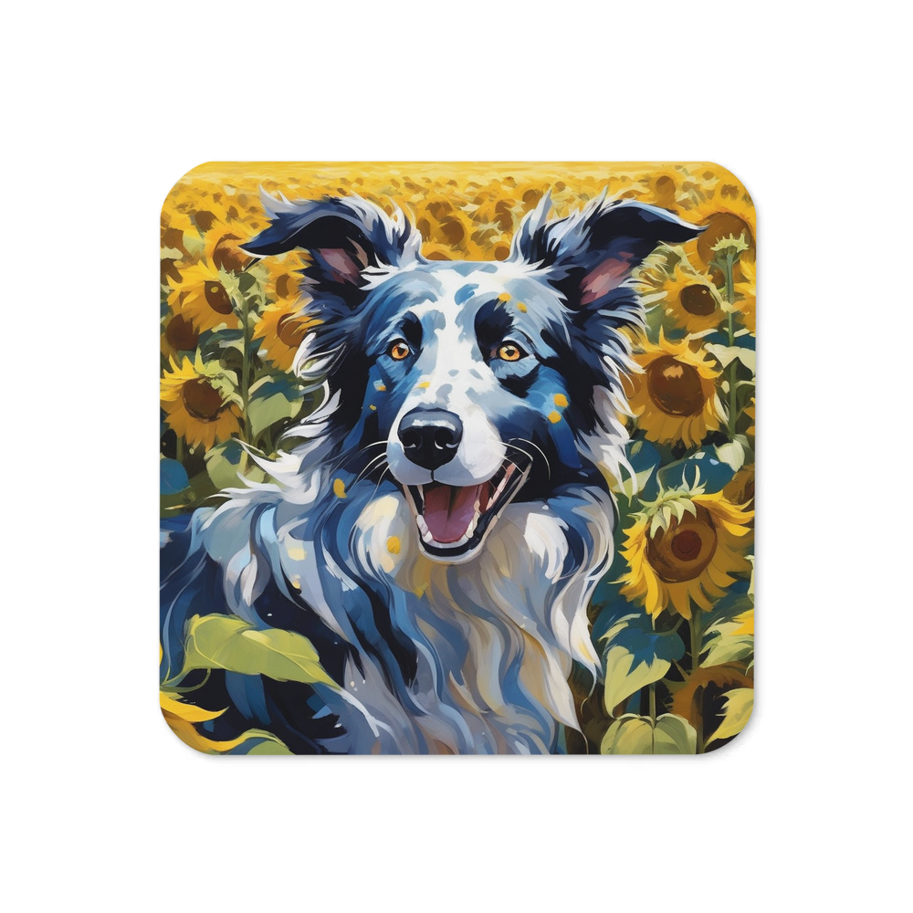 PugMug Custom Blue Merle Border Collie Coaster