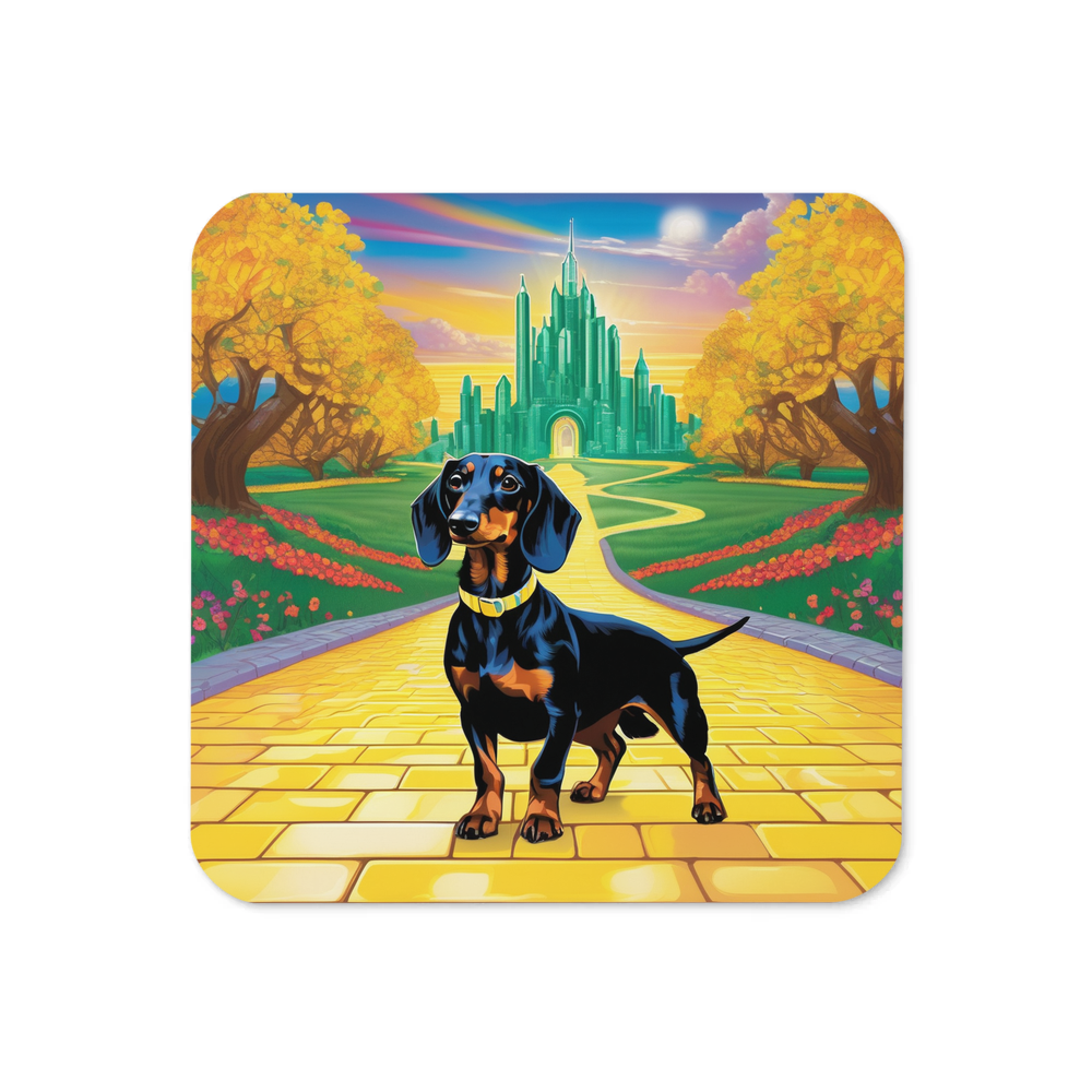 PugMug Custom Black Dachshund Coaster