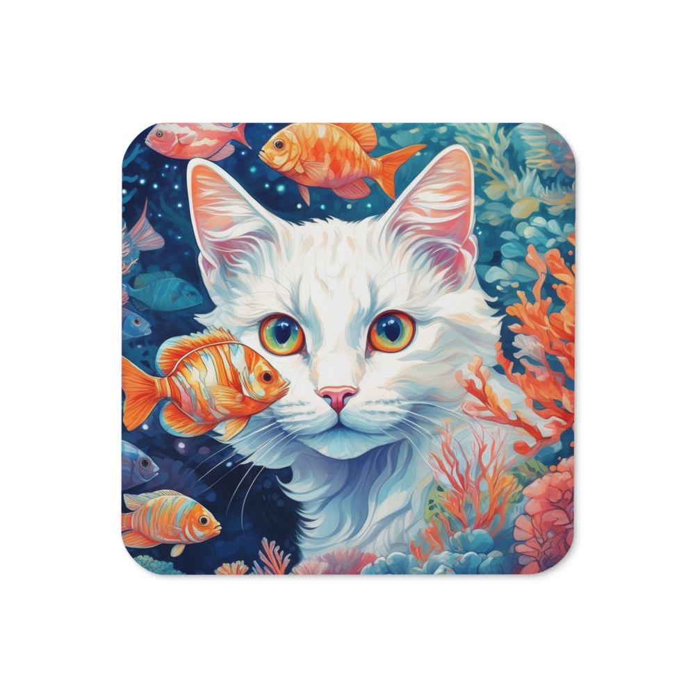 PugMug Custom White Companion Cat Coaster