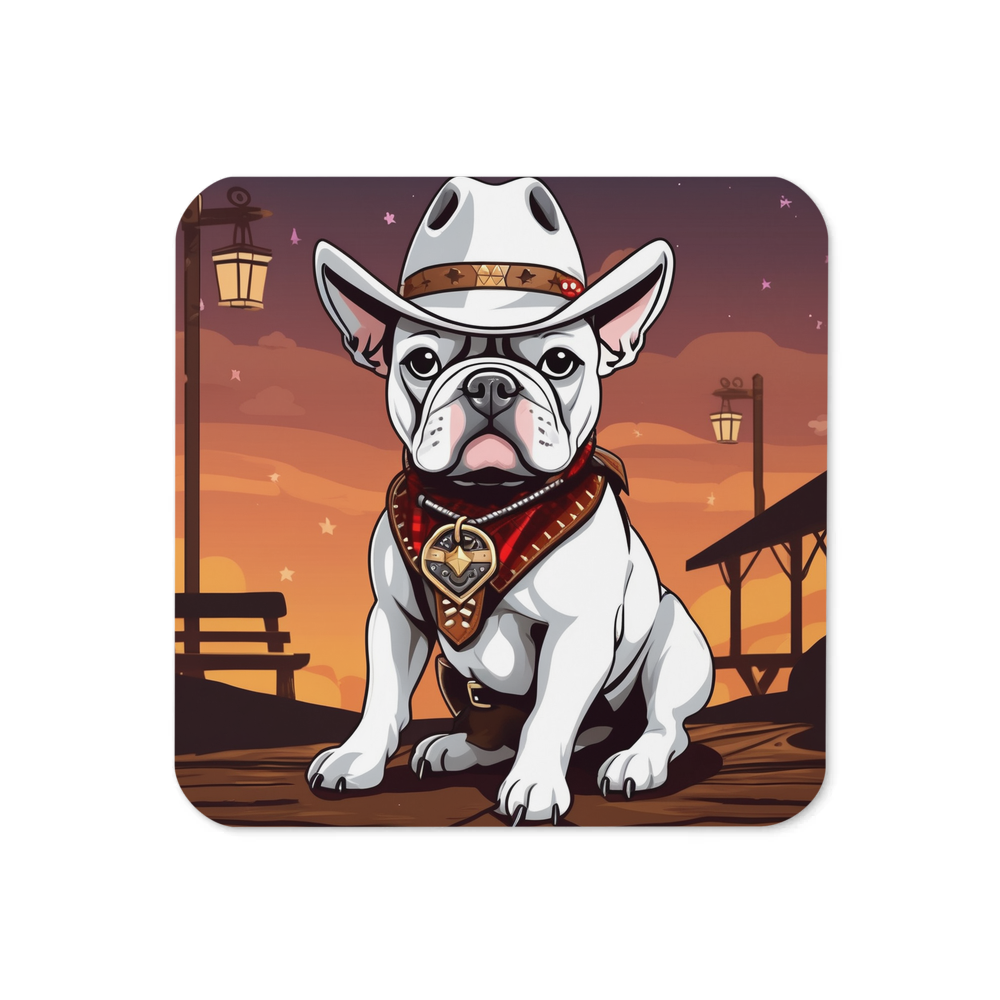 PugMug Custom White French Bulldog Coaster