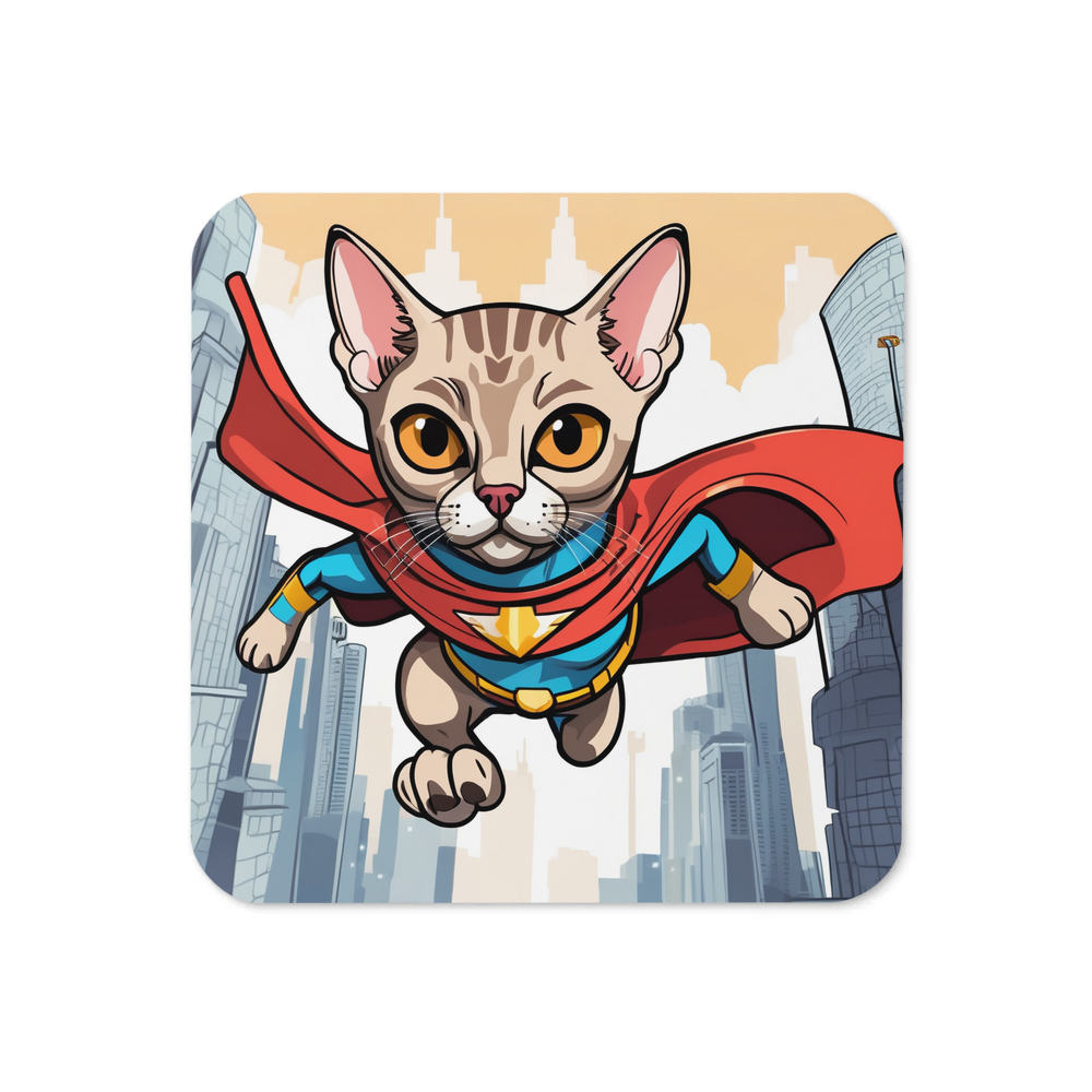PugMug Custom Tabby Devon Rex Cat Coaster
