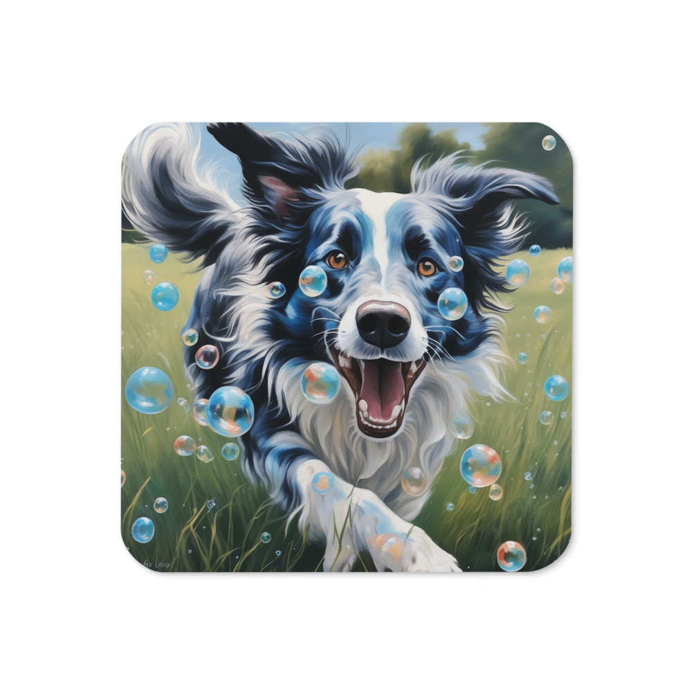 PugMug Custom Blue Merle Border Collie Coaster