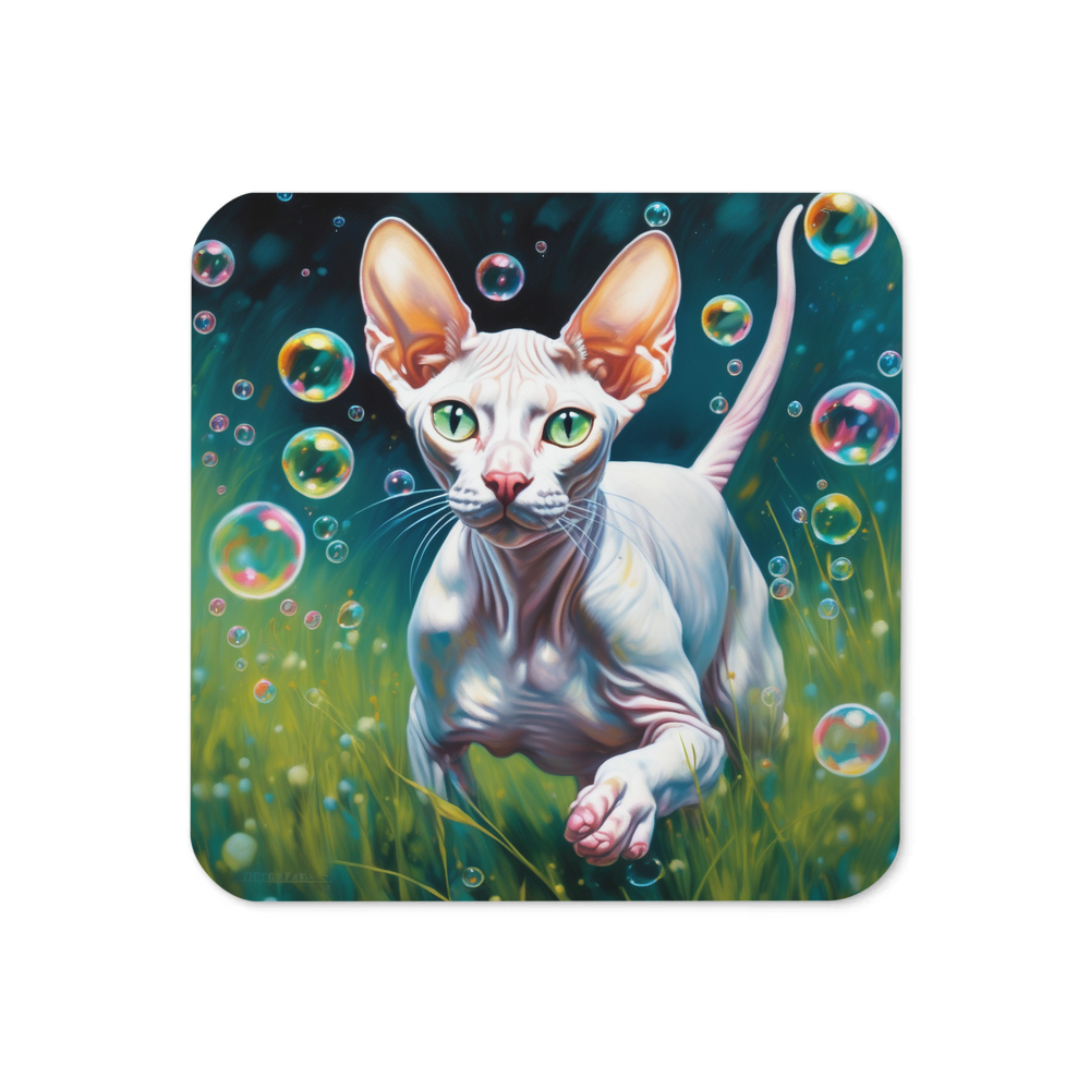 PugMug Custom White Sphynx Cat Coaster