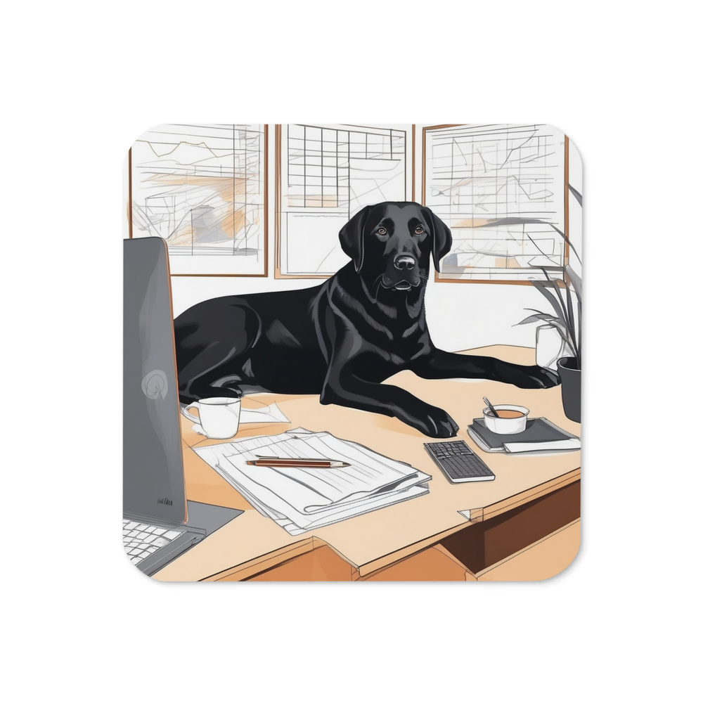 PugMug Custom Black Labrador Retriever Coaster