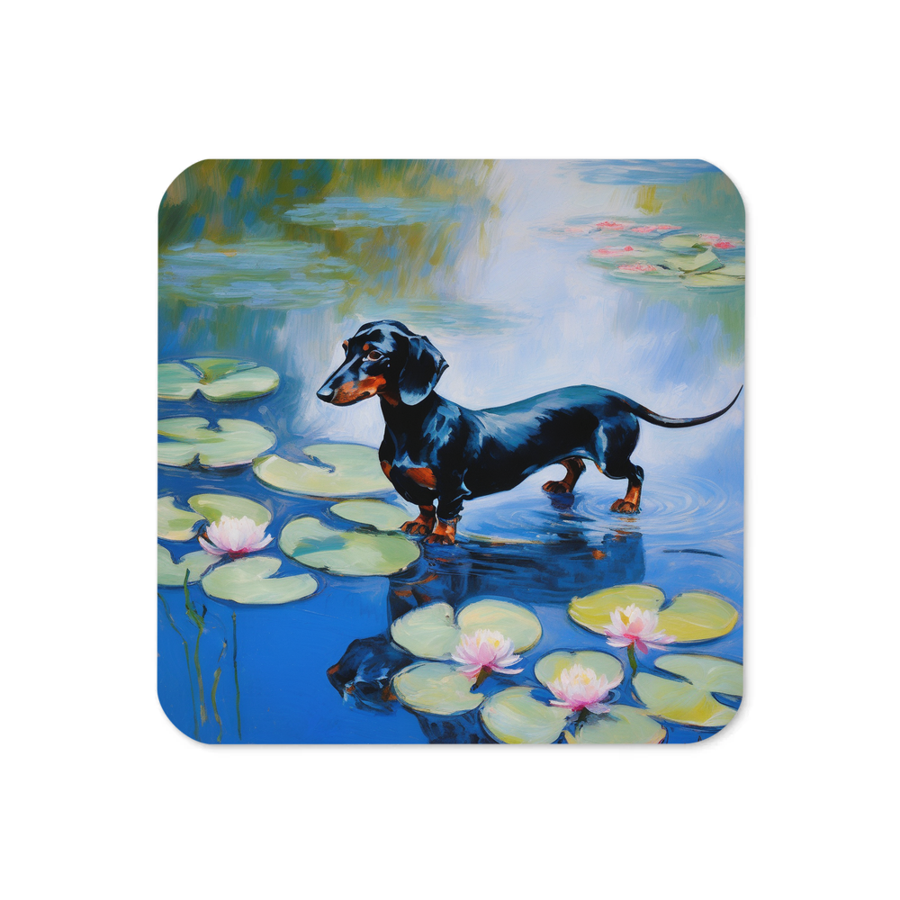 PugMug Custom Black Dachshund Coaster